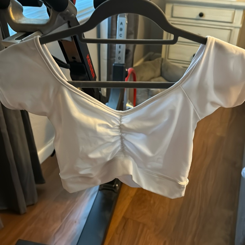 Bombshell Sportswear White Crop Top